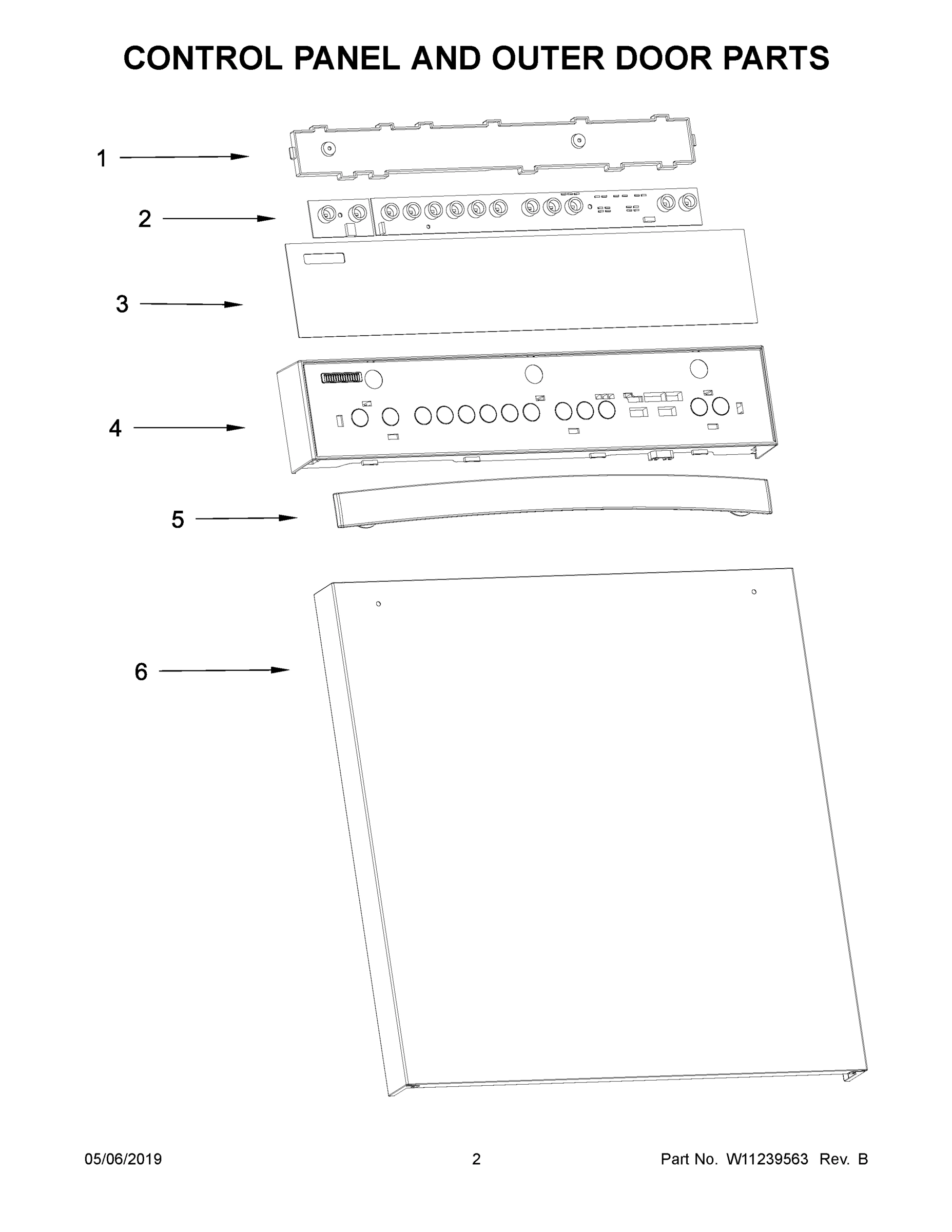 02 - CONTROL PANEL AND OUTER DOOR PARTS