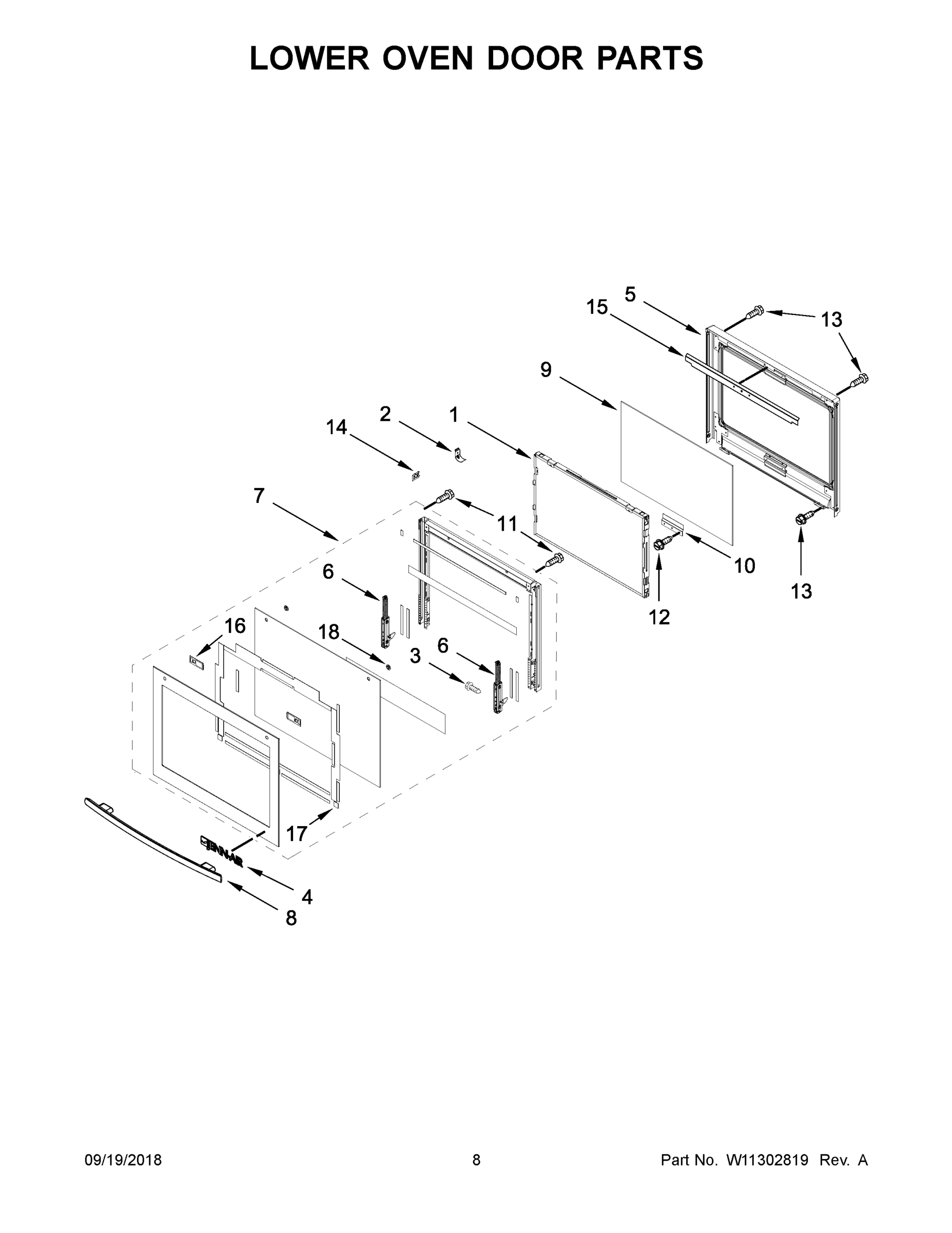 05 - LOWER OVEN DOOR PARTS