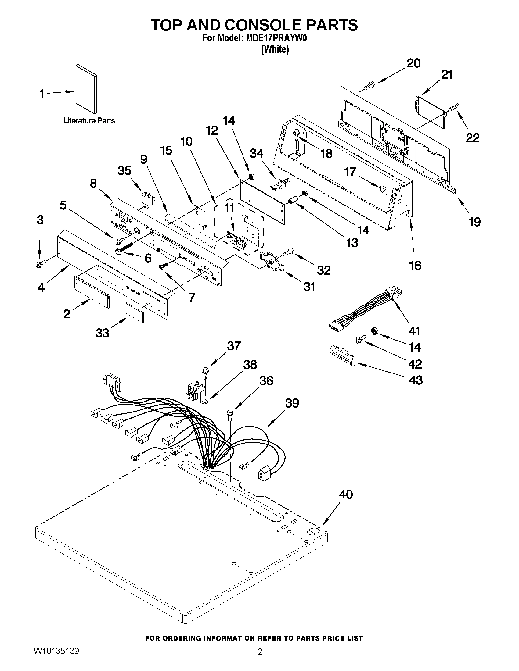 01 - TOP AND CONSOLE PARTS