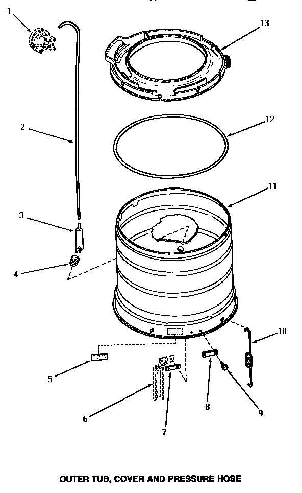 16 - OUTER TUB, COVER & PRESSURE HOSE