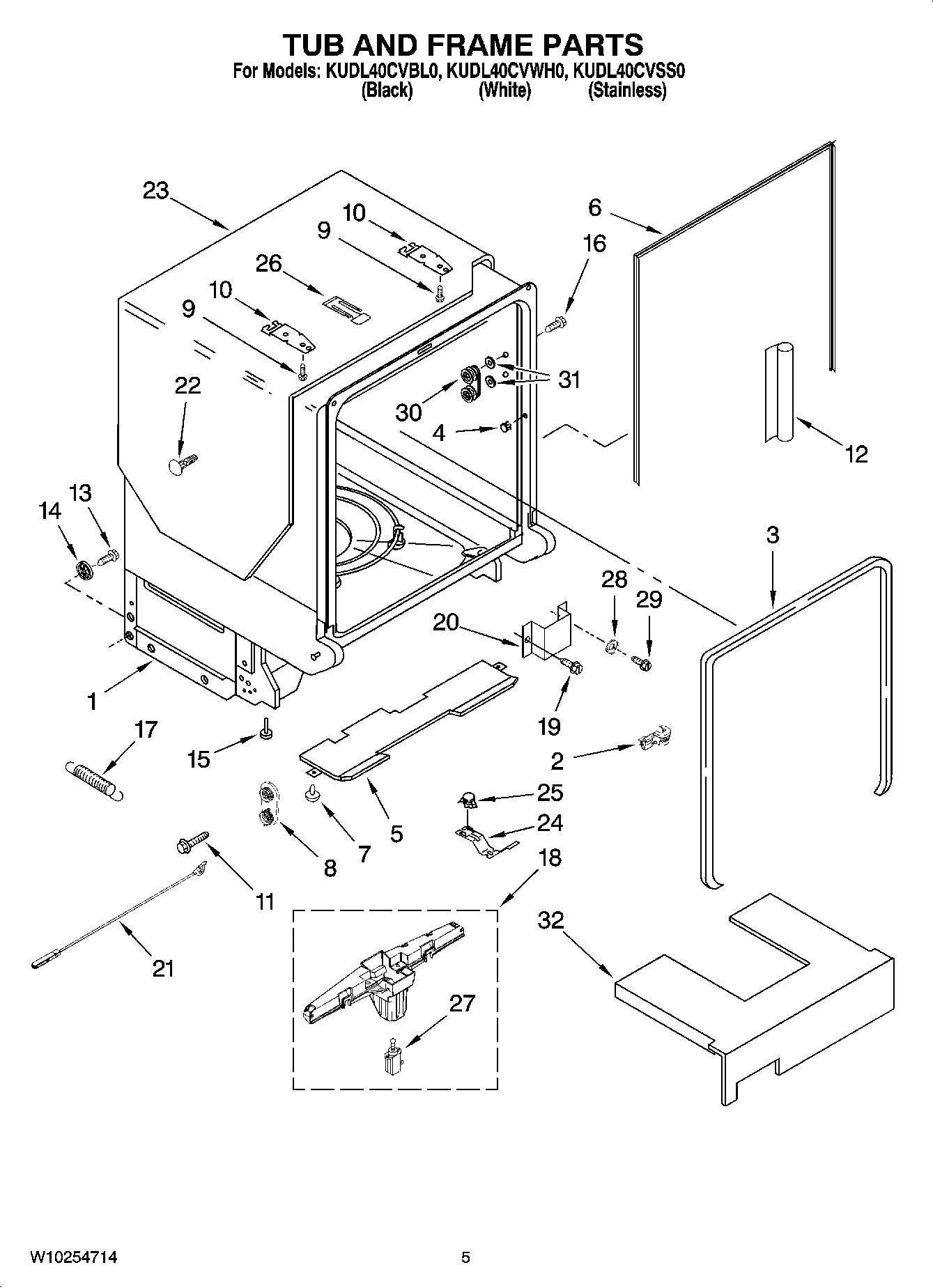 05 - TUB AND FRAME PARTS