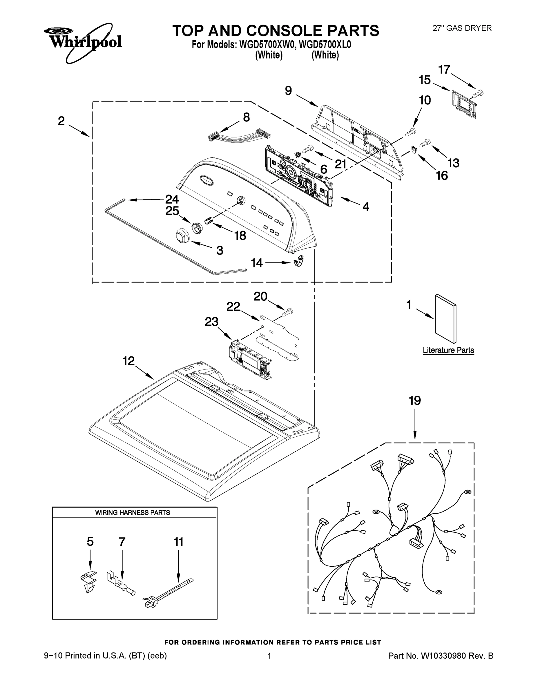 01 - TOP AND CONSOLE PARTS