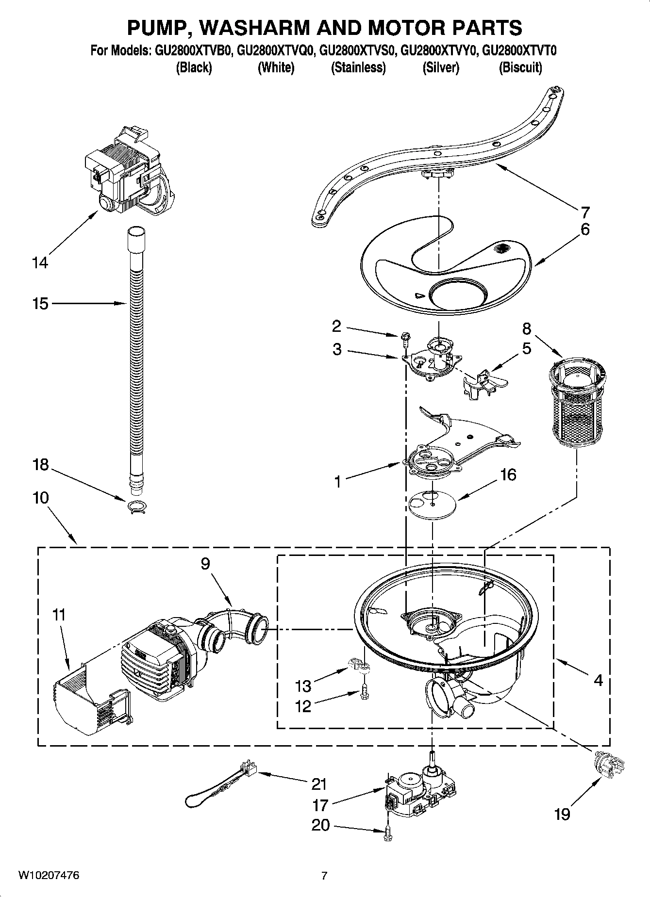 06 - PUMP, WASHARM AND MOTOR PARTS