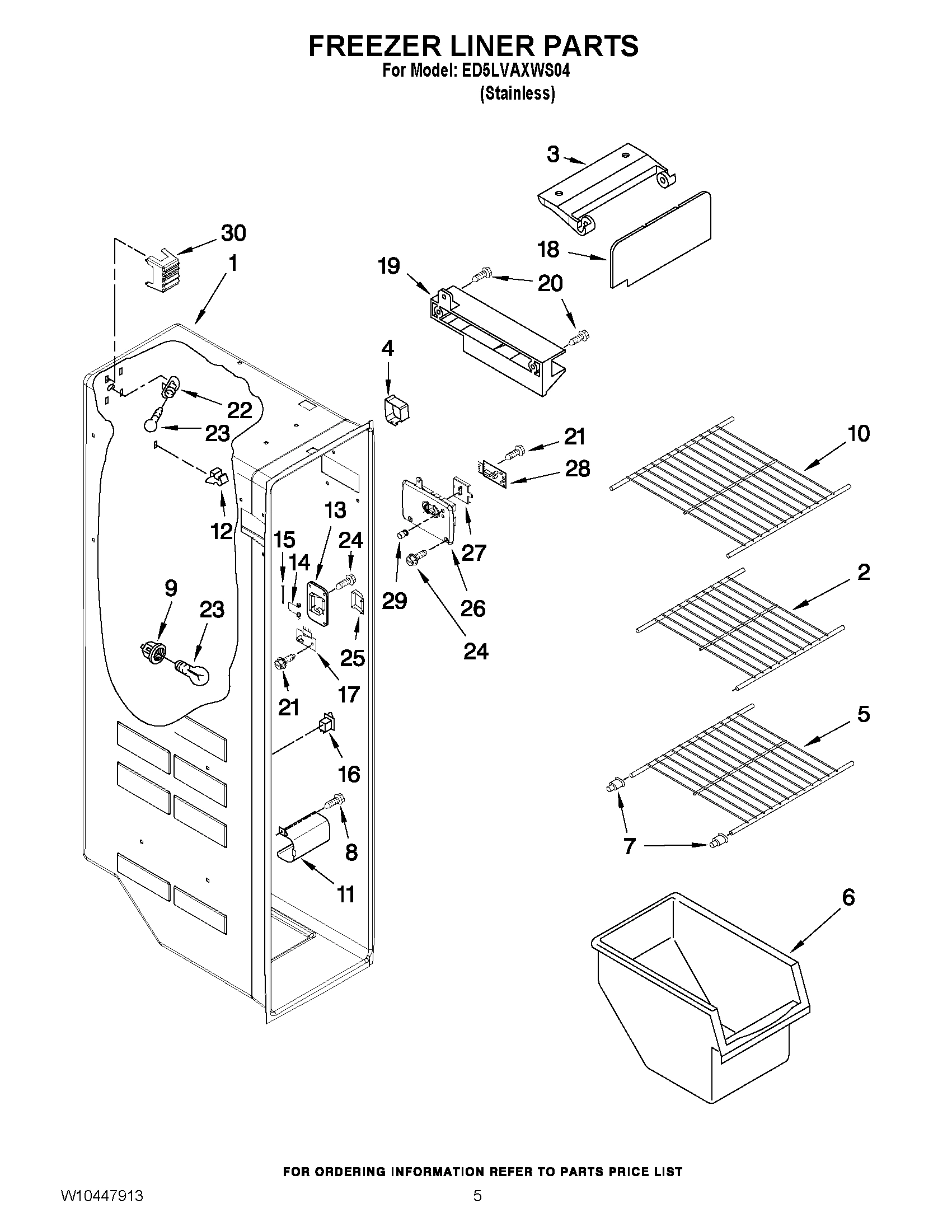 04 - FREEZER LINER PARTS