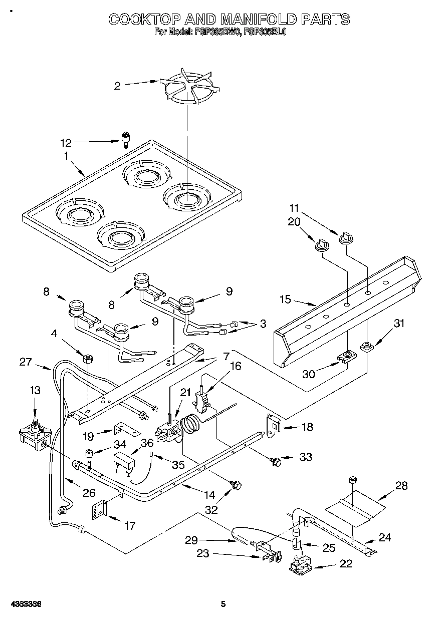 03 - COOKTOP AND MANIFOLD, LIT/OPTIONAL