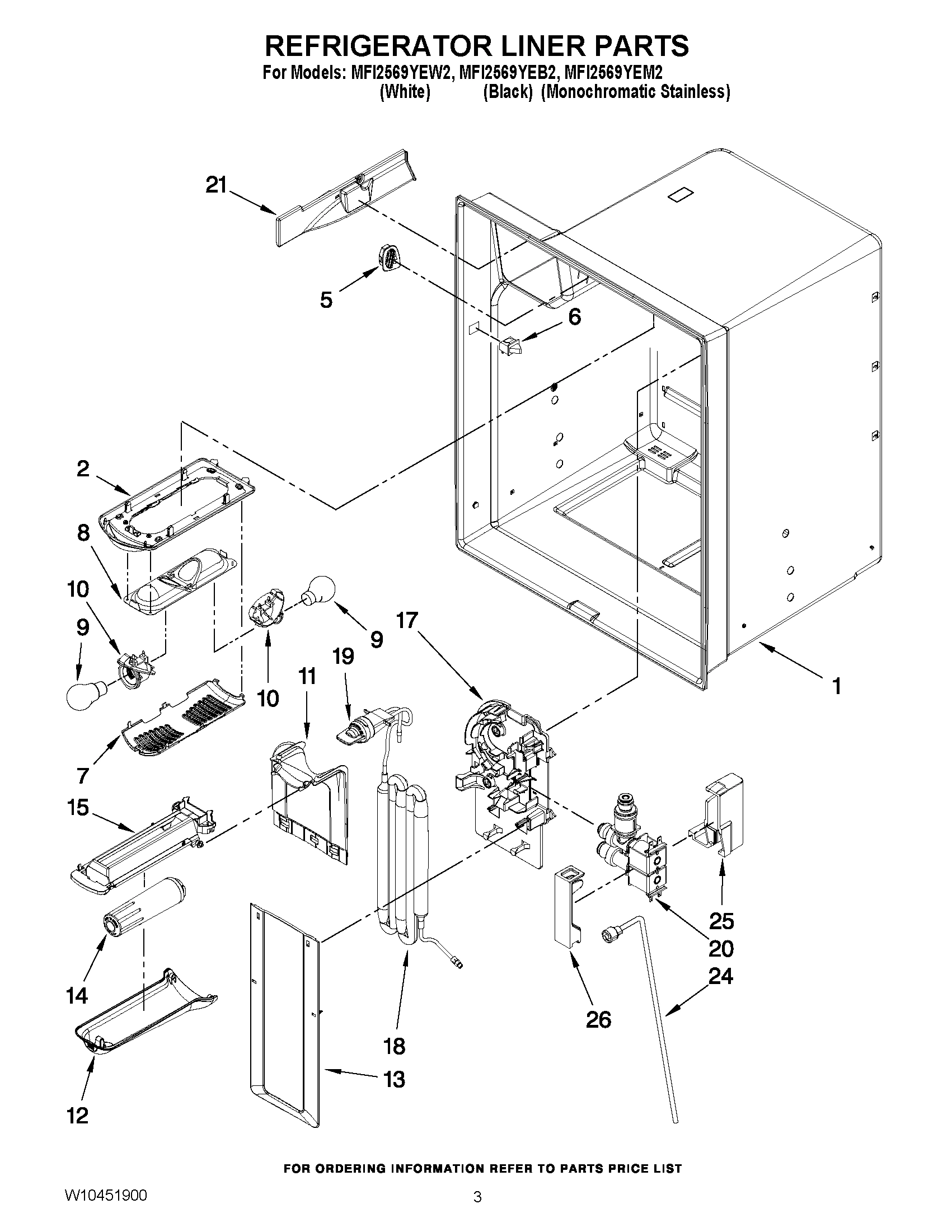 02 - REFRIGERATOR LINER PARTS