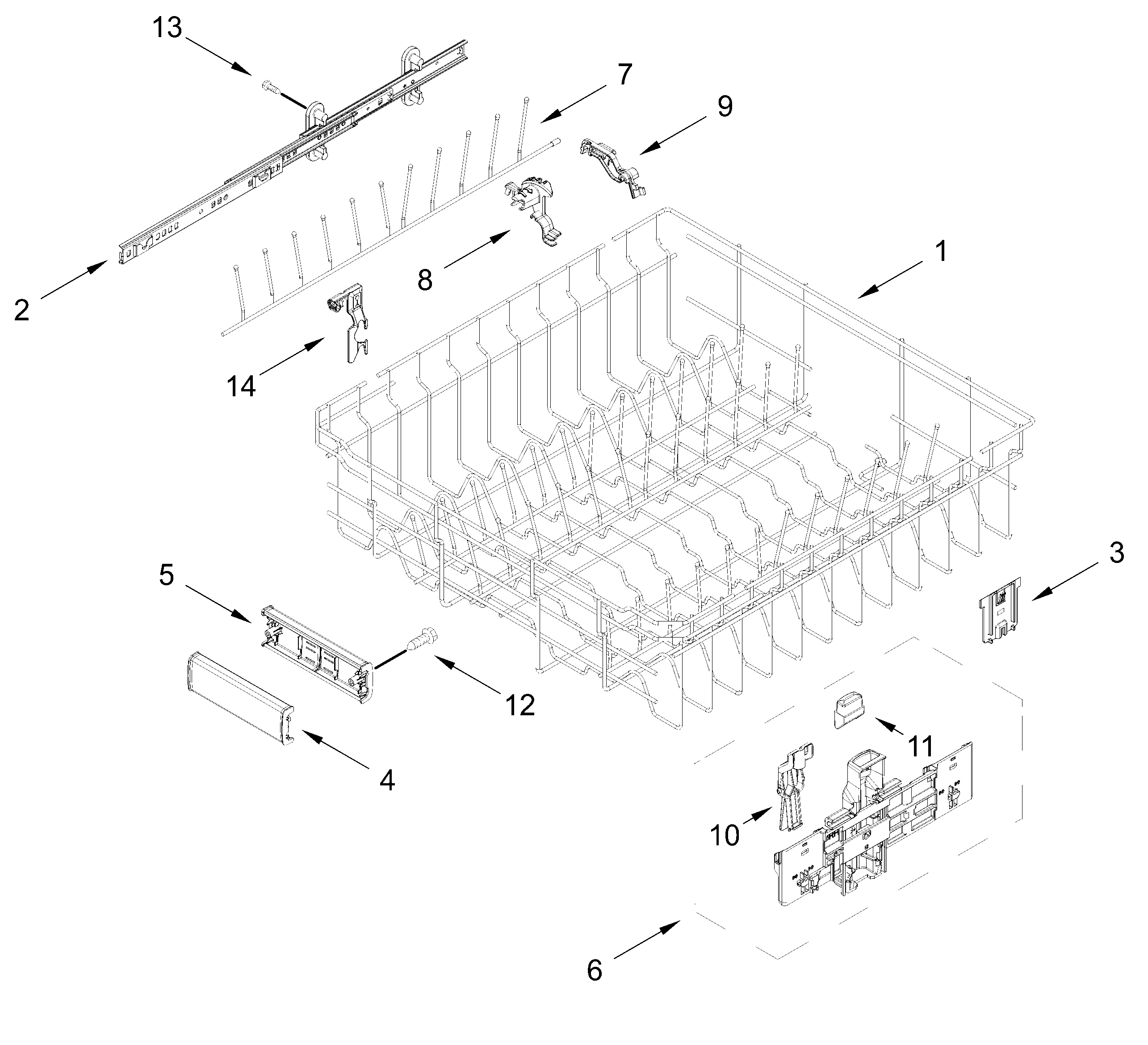 UPPER RACK AND TRACK PARTS