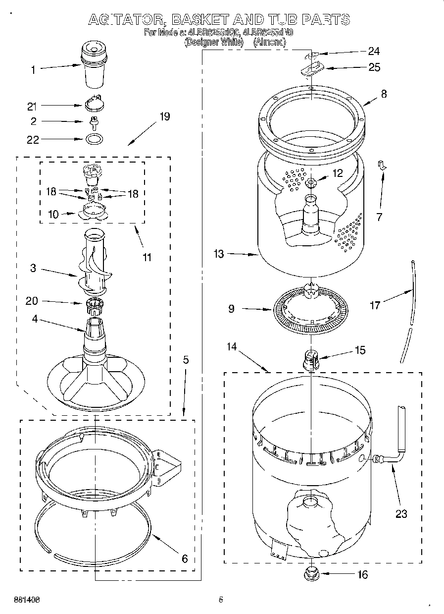 03 - AGITATOR, BASKET AND TUB