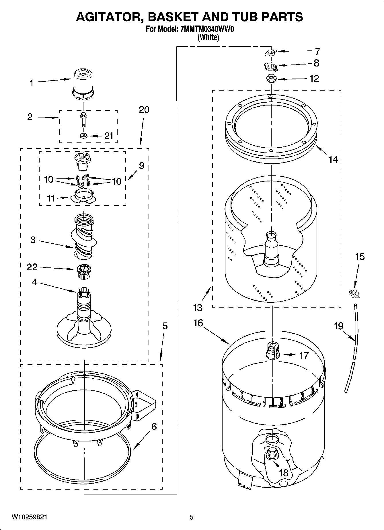 03 - AGITATOR, BASKET AND TUB PARTS