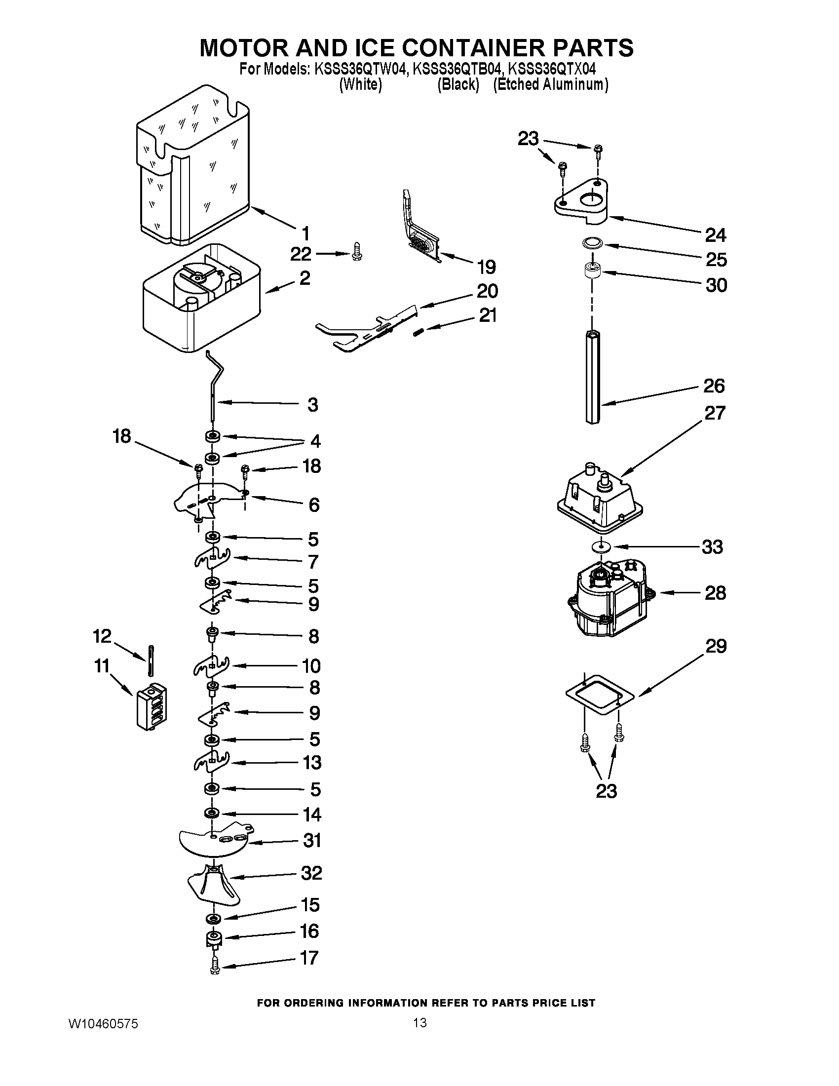 09 - MOTOR AND ICE CONTAINER PARTS