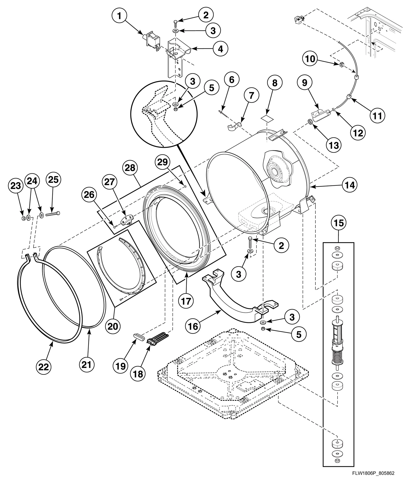 Outer Tub, Front and Clamp Ring