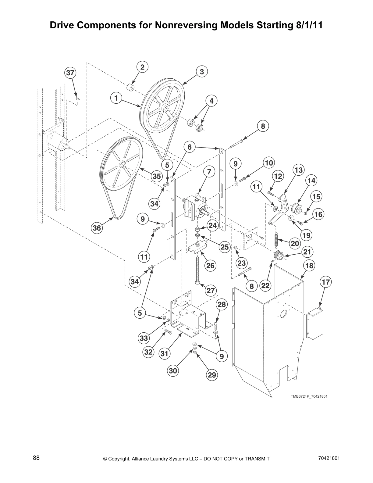 Drive Components for Nonreversing Models Starting 8/1/11