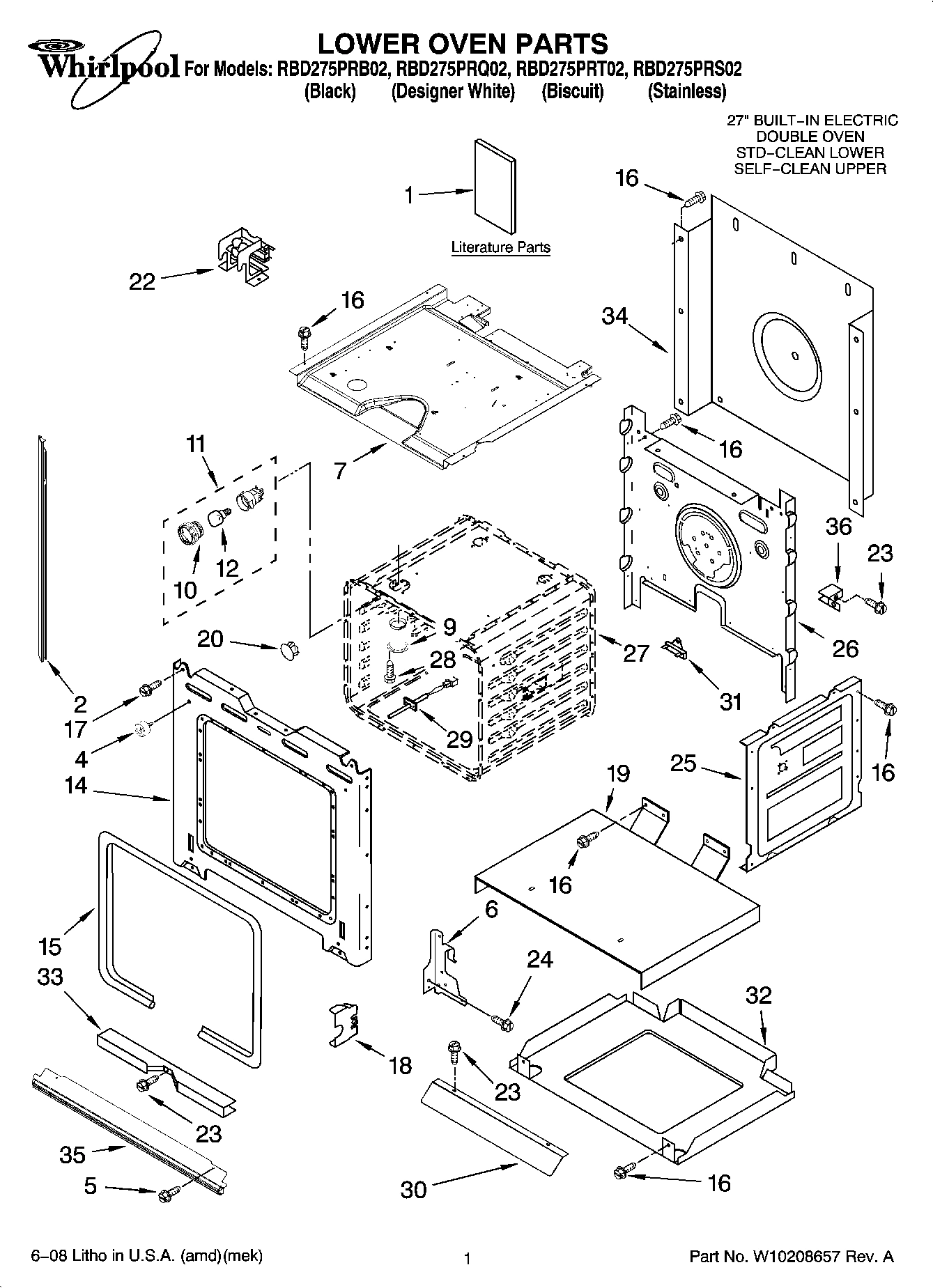 01 - LOWER OVEN PARTS