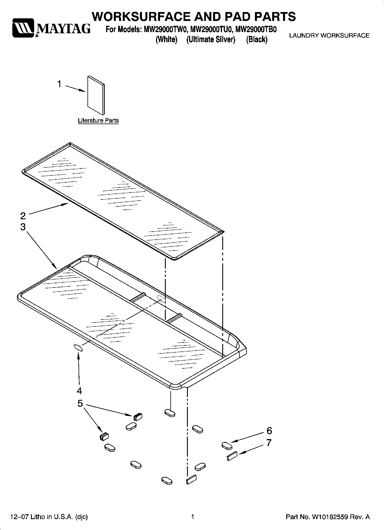 01 - WORKSURFACE AND PAD PARTS