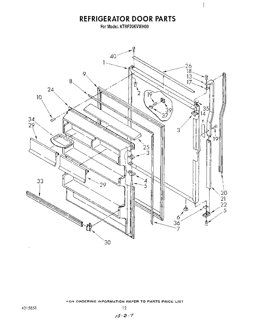 08 - REFRIGERATOR DOOR , NOT ILLUSTRATED
