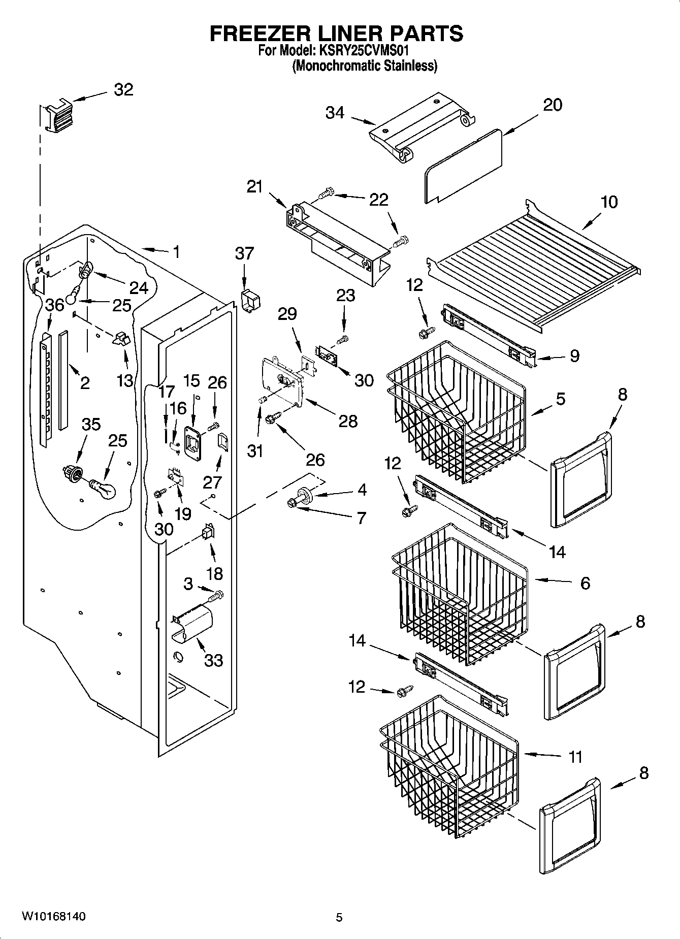04 - FREEZER LINER PARTS