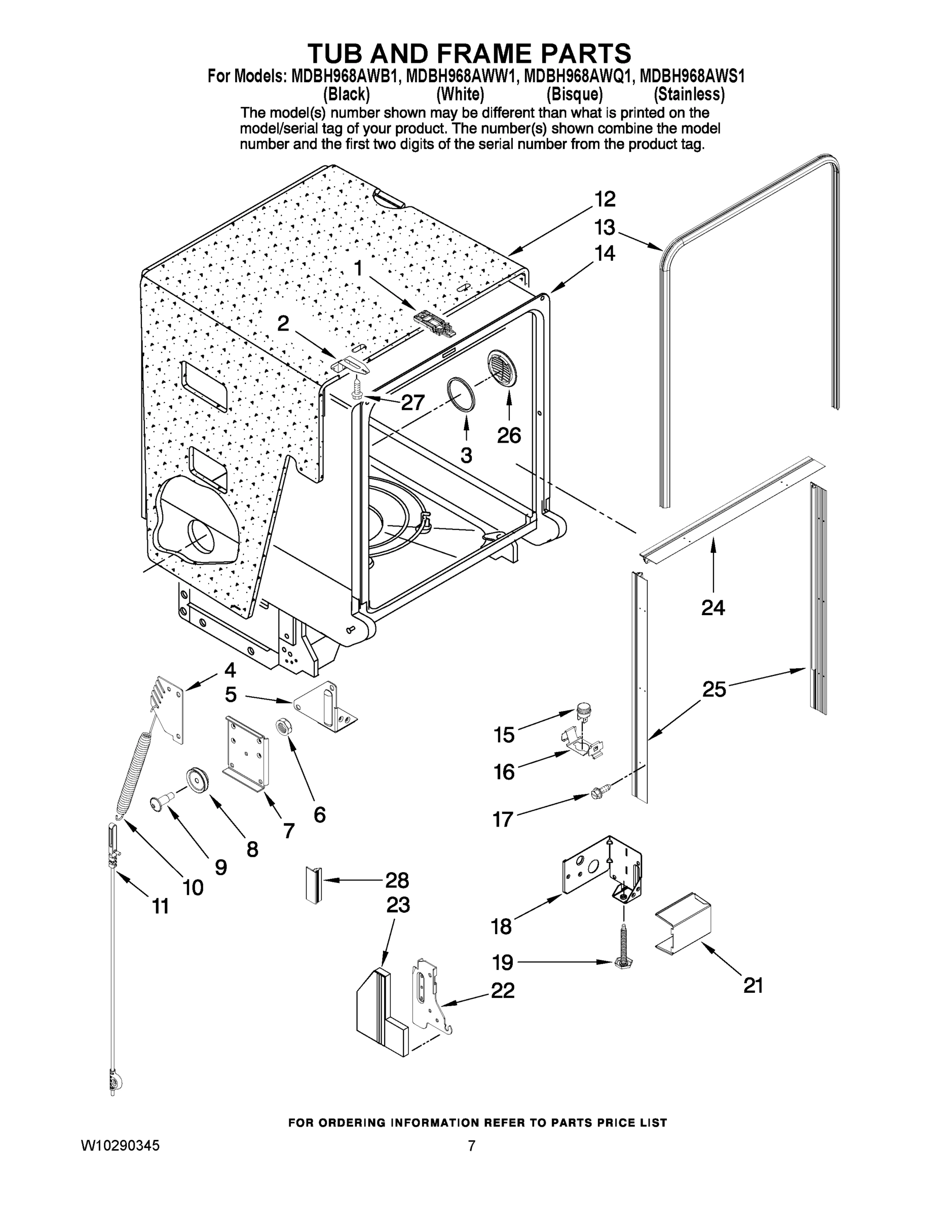 07 - TUB AND FRAME PARTS