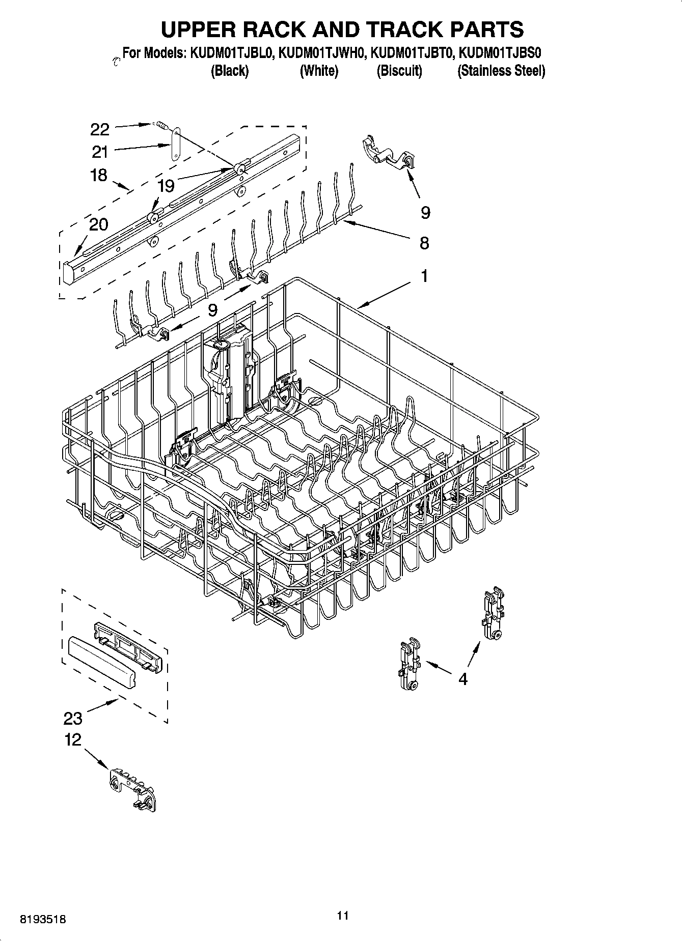 09 - UPPER RACK AND TRACK PARTS