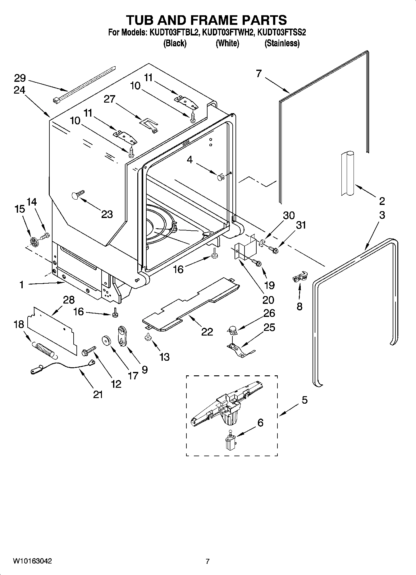 07 - TUB AND FRAME PARTS