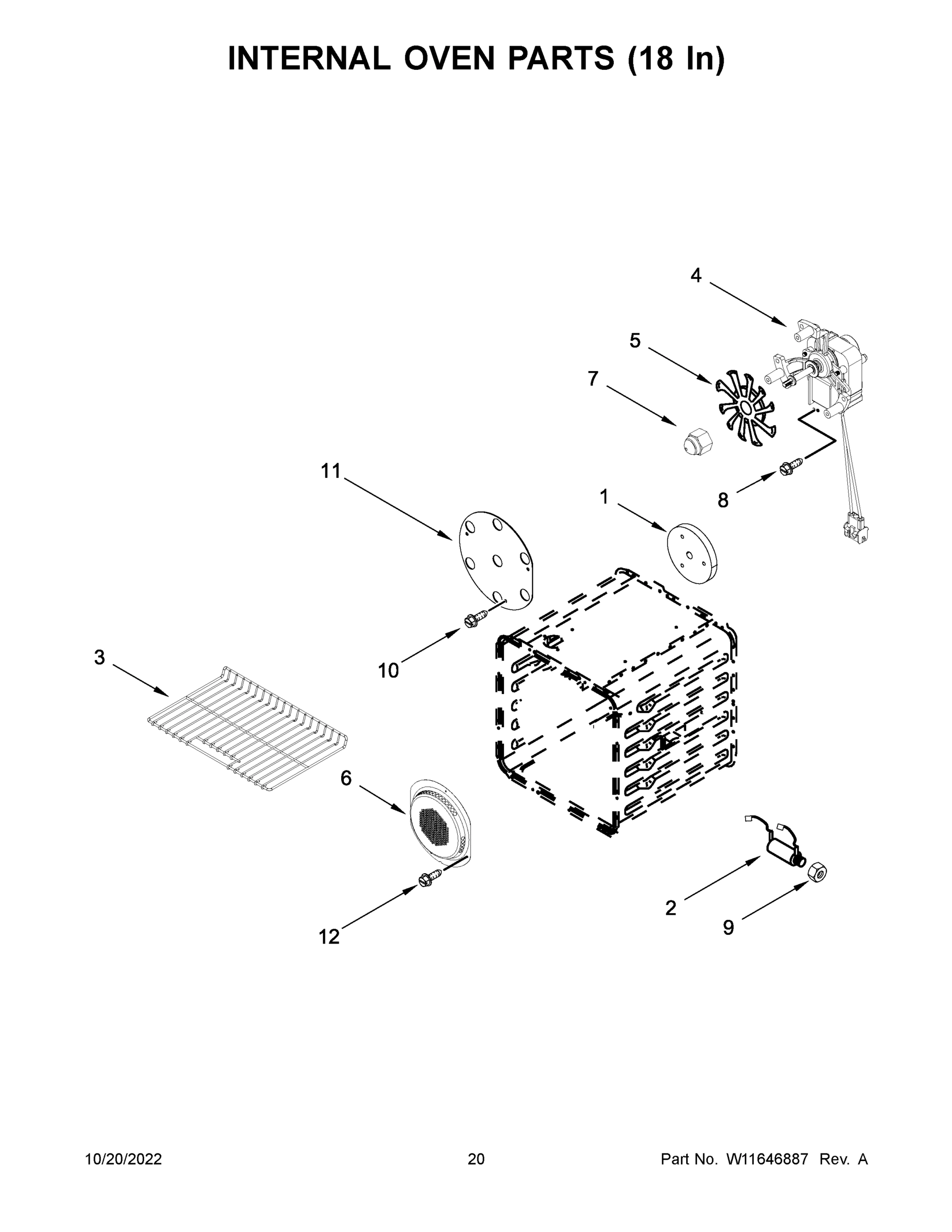 11 - INTERNAL OVEN PARTS (18 IN)