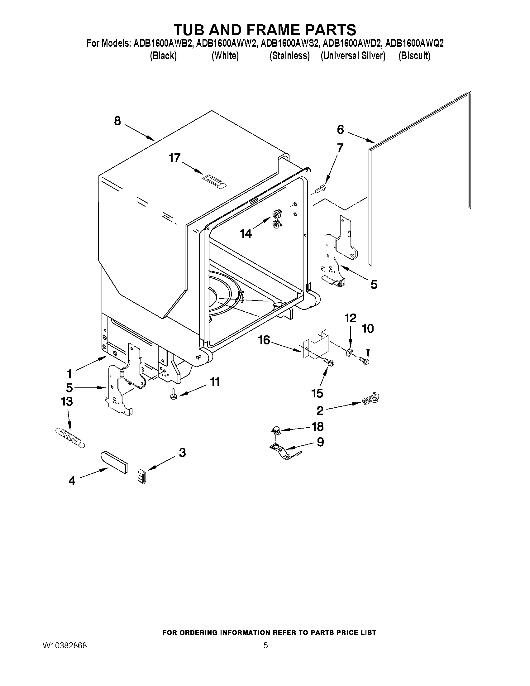 05 - TUB AND FRAME PARTS