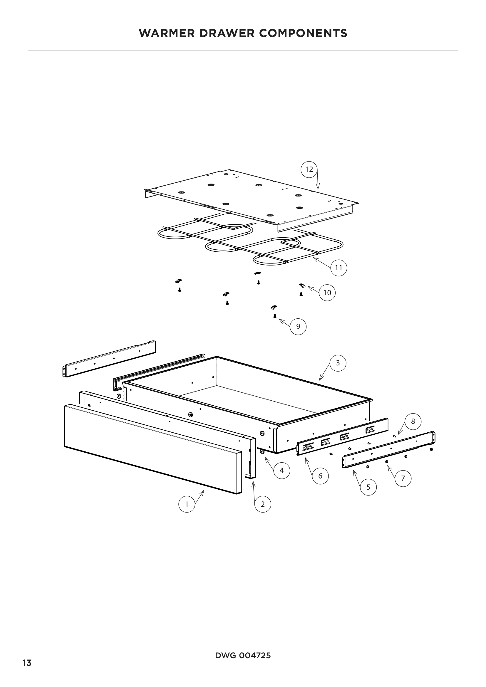 WARMER DRAWER COMPONENTS