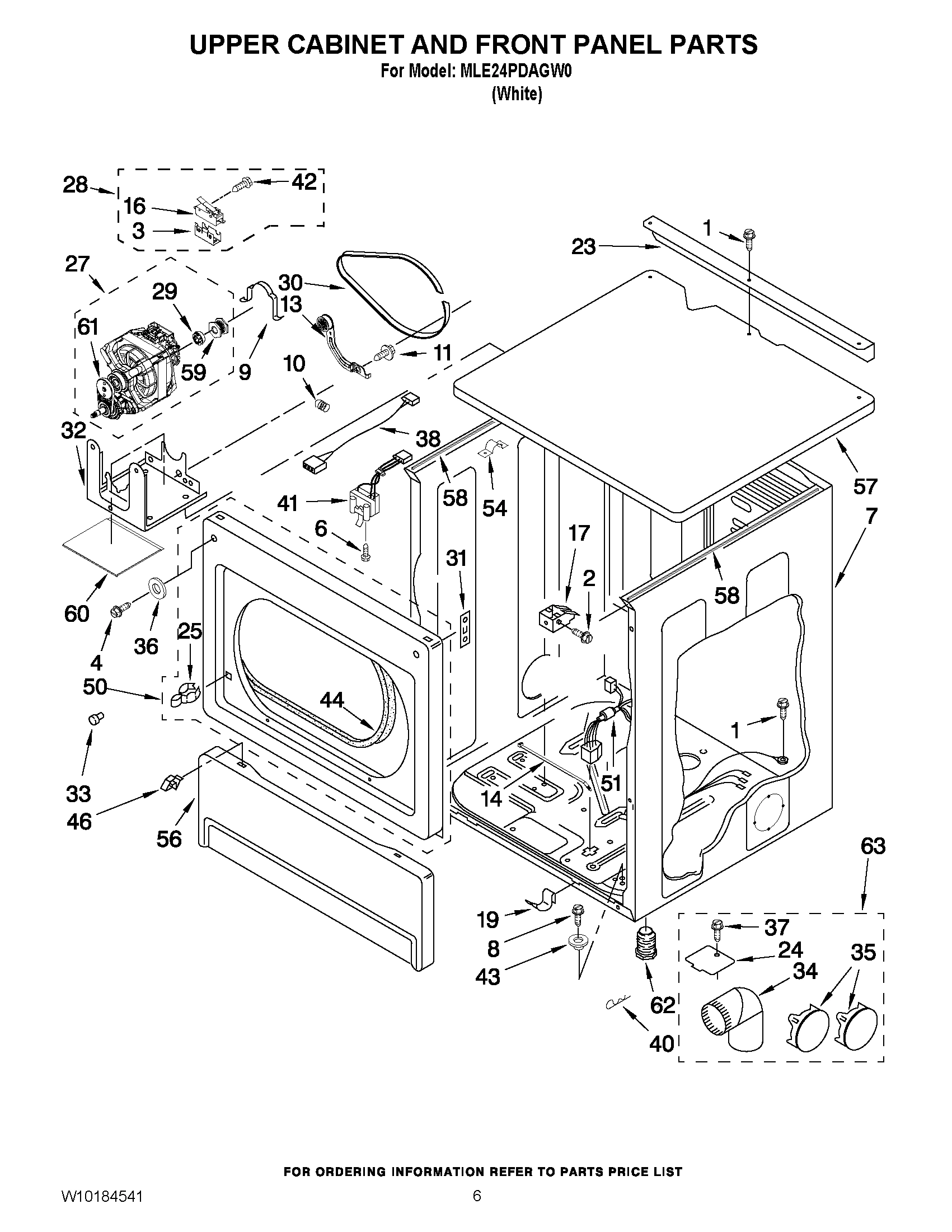 03 - UPPER CABINET AND FRONT PANEL PARTS