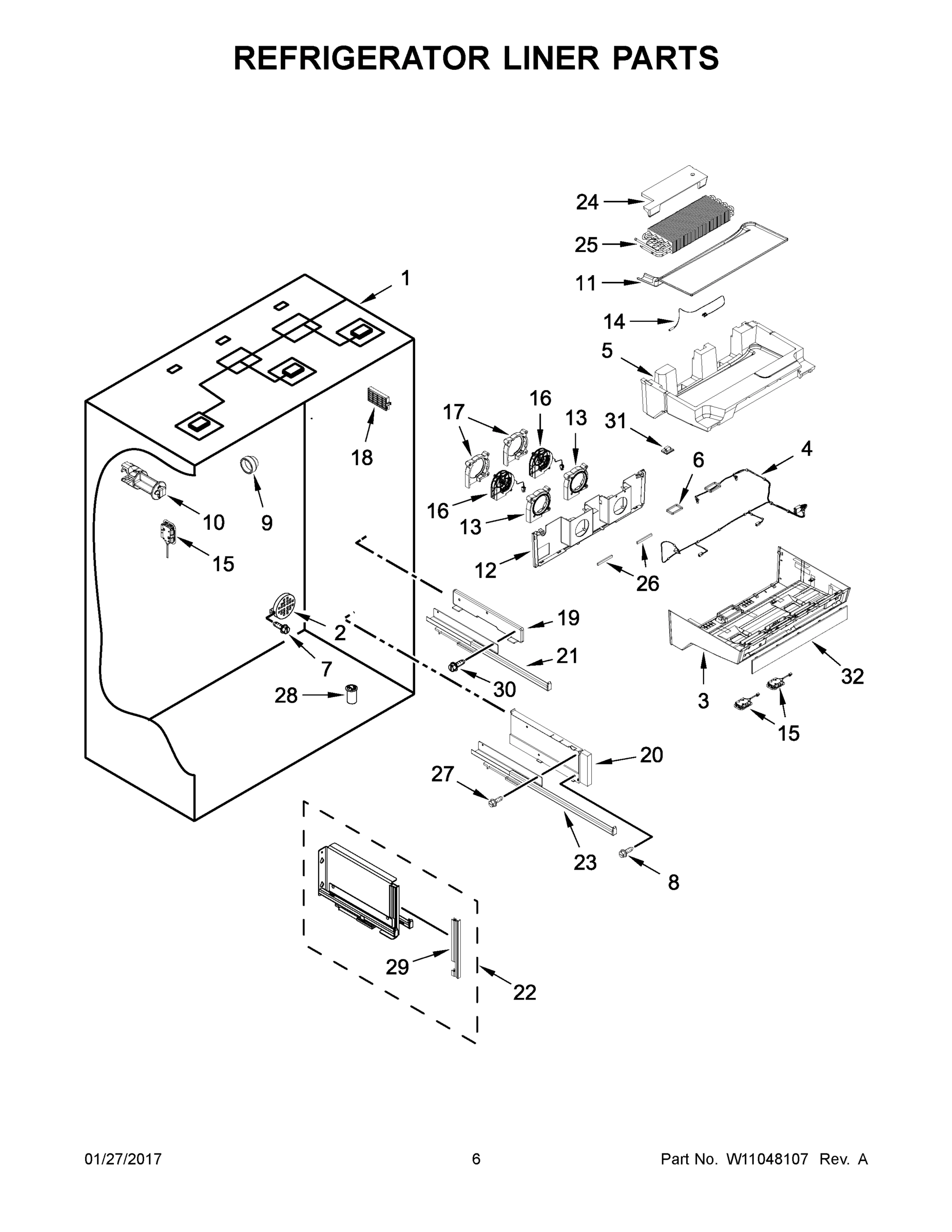 04 - REFRIGERATOR LINER PARTS