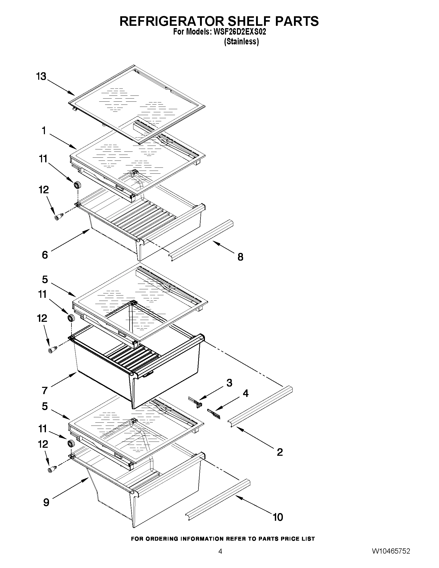03 - REFRIGERATOR SHELF PARTS
