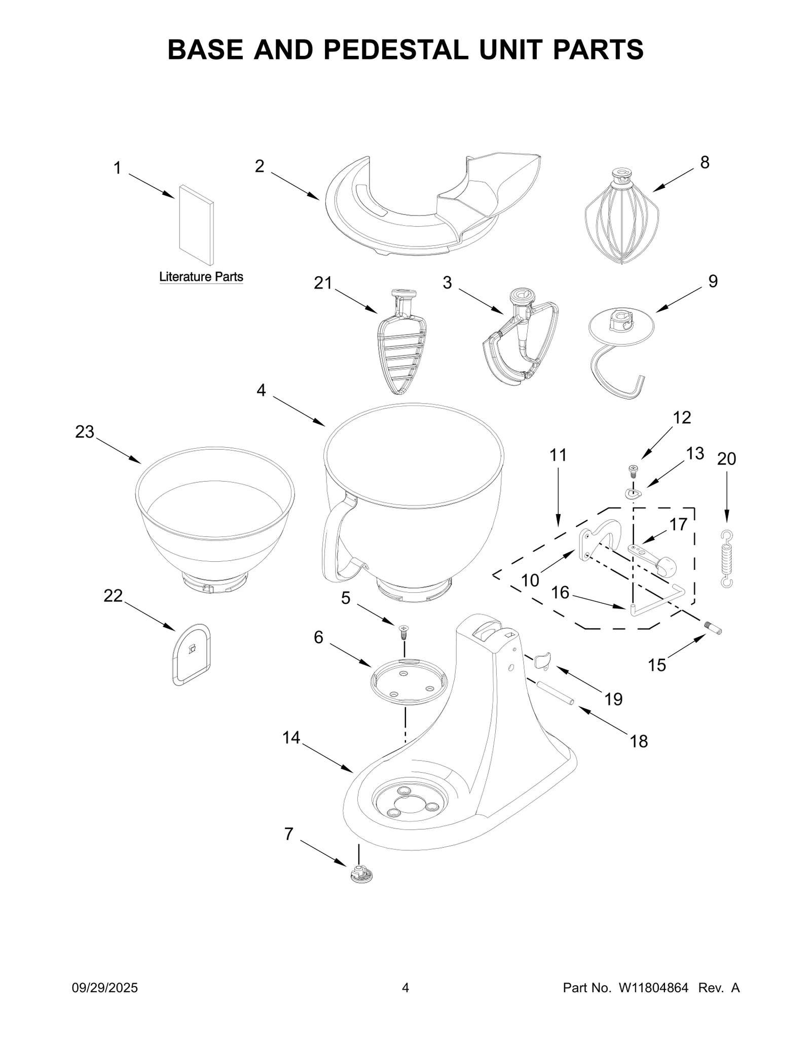 BASE AND PEDESTAL UNIT PARTS