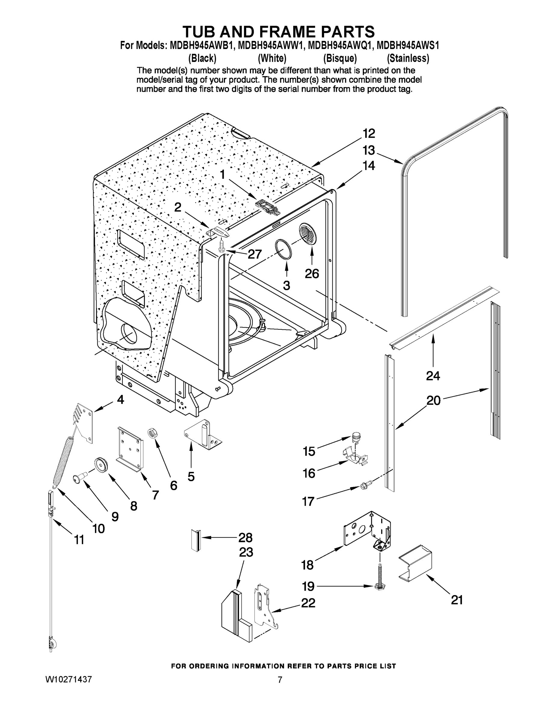 07 - TUB AND FRAME PARTS