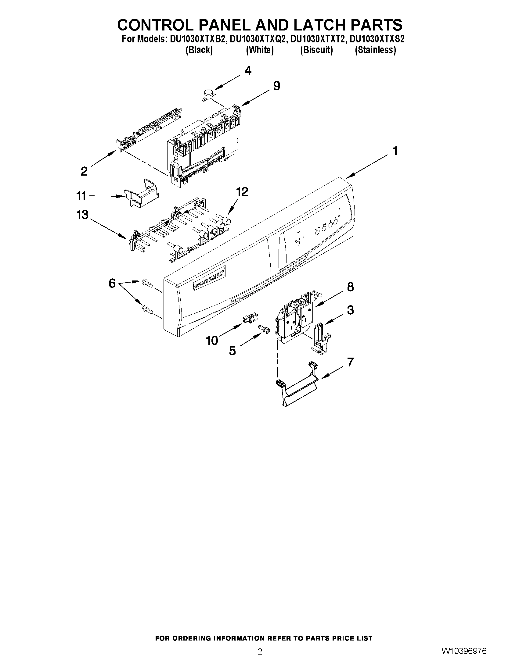 02 - CONTROL PANEL AND LATCH PARTS