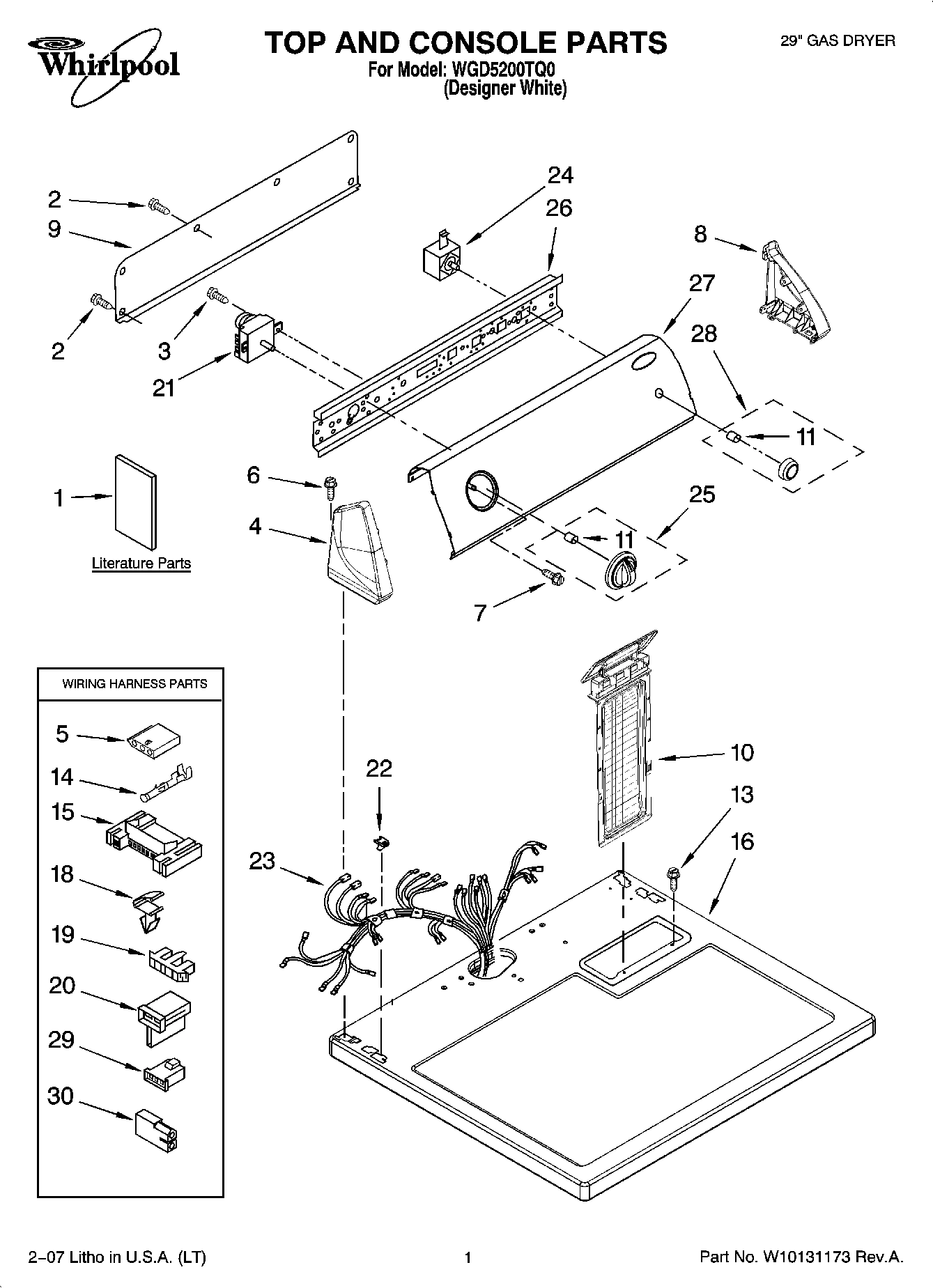 01 - TOP AND CONSOLE PARTS
