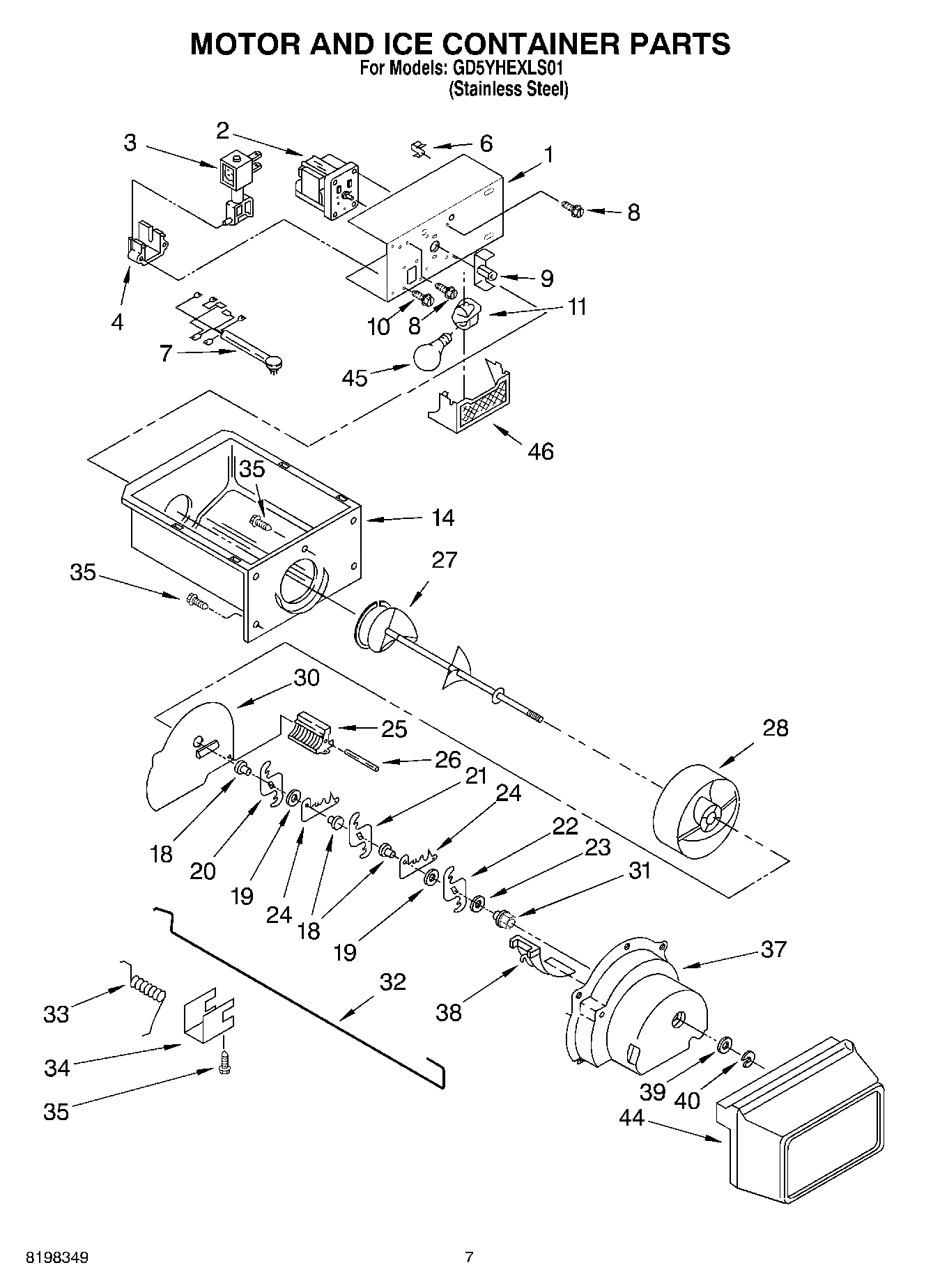 05 - MOTOR AND ICE CONTAINER PARTS