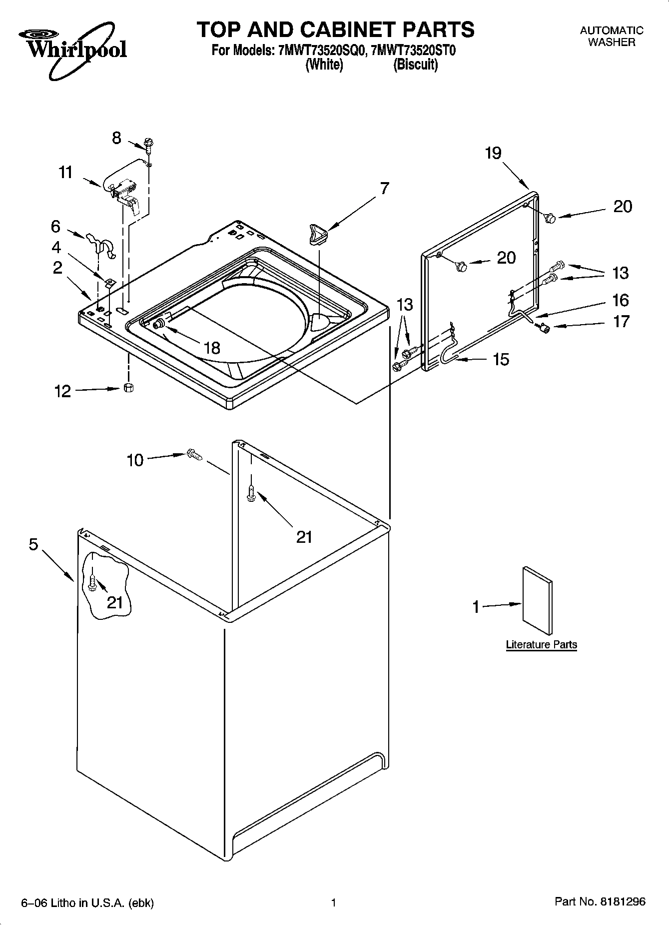 01 - TOP AND CABINET PARTS