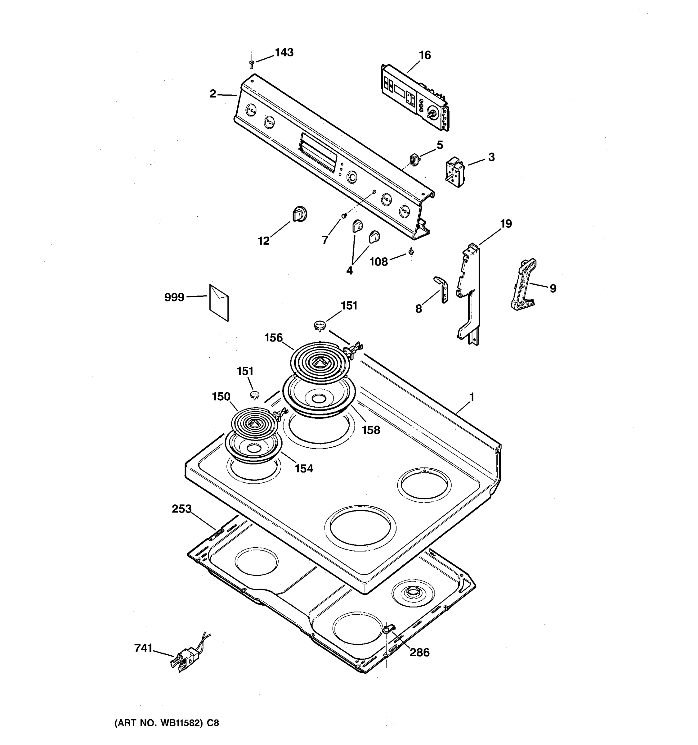 CONTROL PANEL & COOKTOP