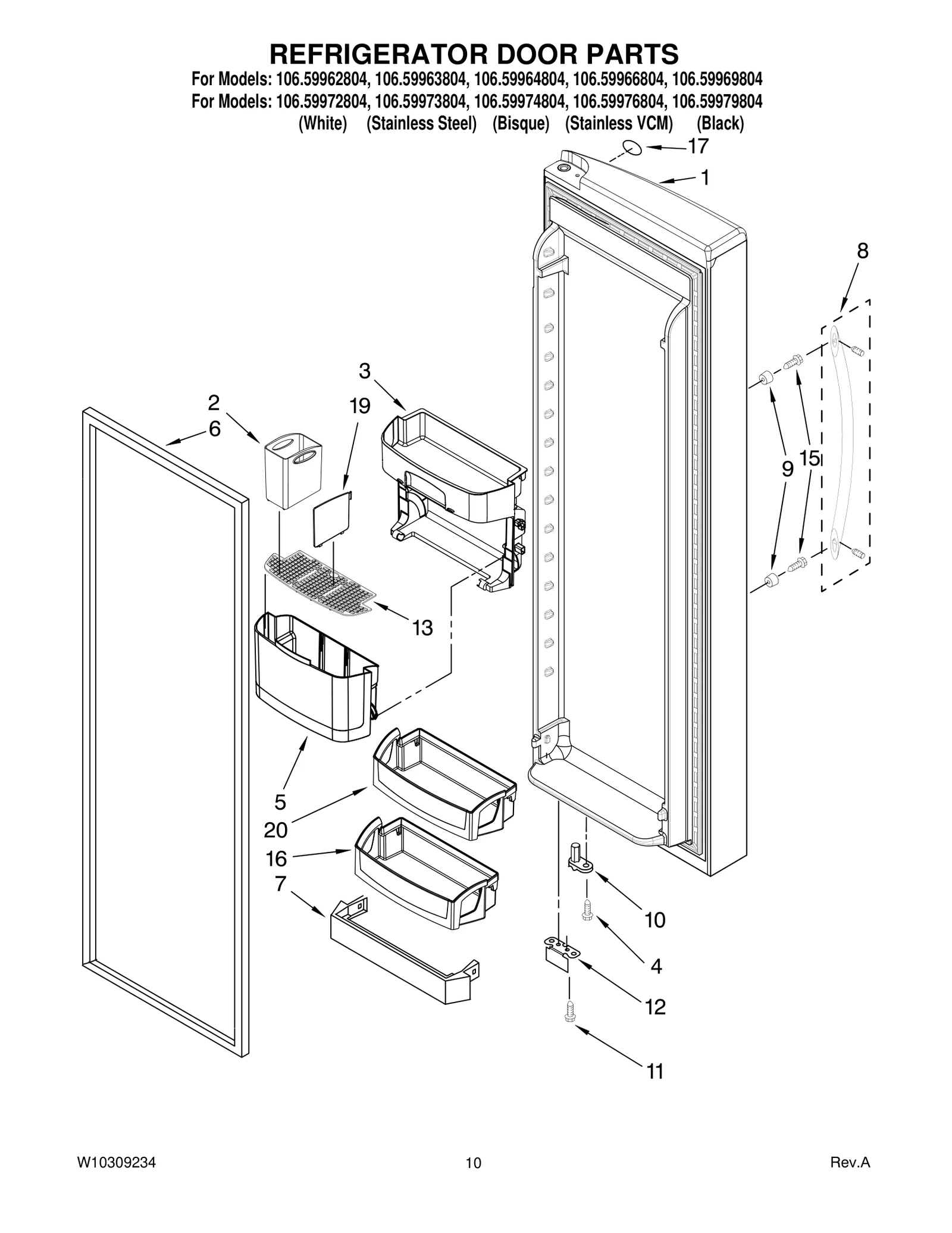 REFRIGERATOR DOOR PARTS