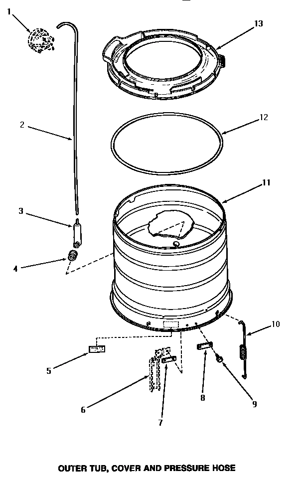 16 - OUTER TUB, COVER & PRESSURE HOSE