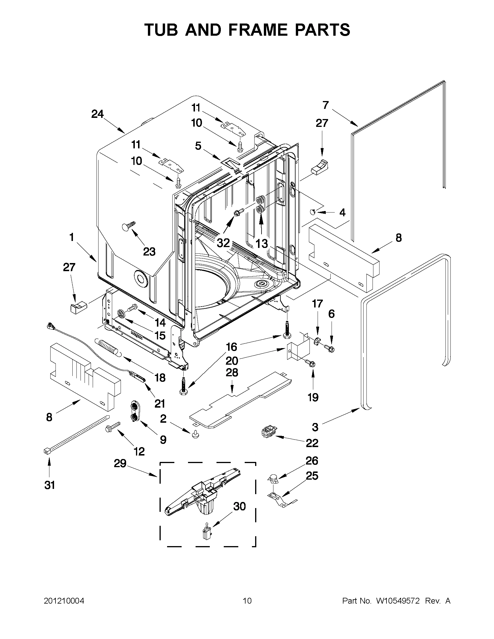 05 - TUB AND FRAME PARTS