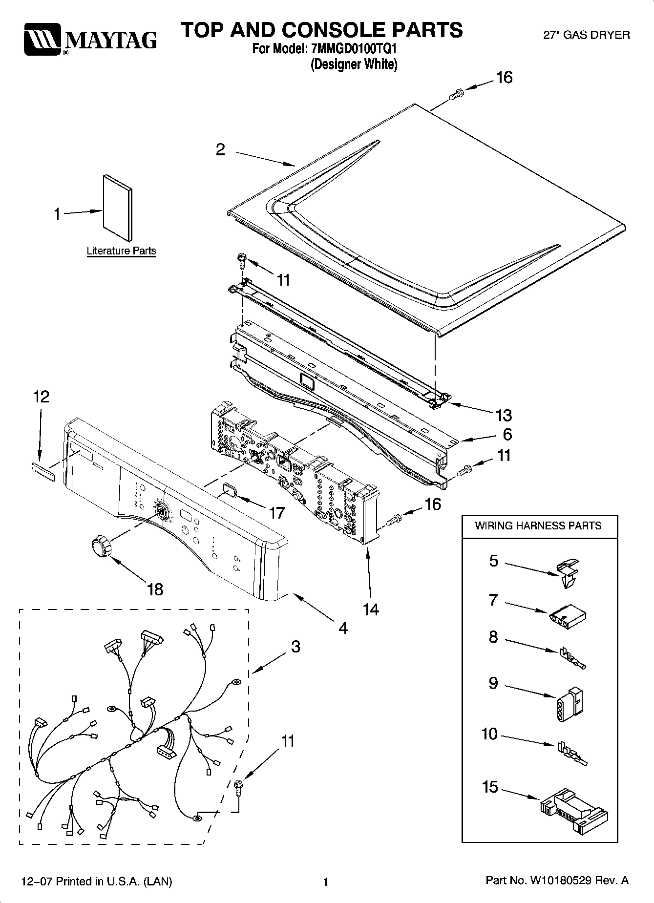 01 - TOP AND CONSOLE PARTS