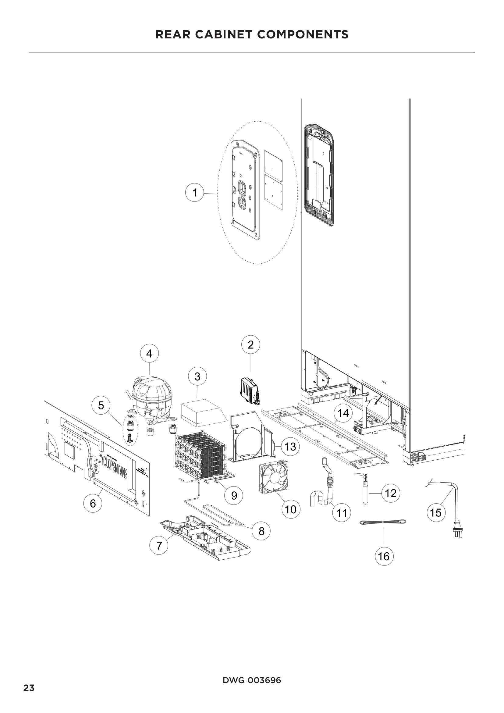 REAR CABINET COMPONENTS