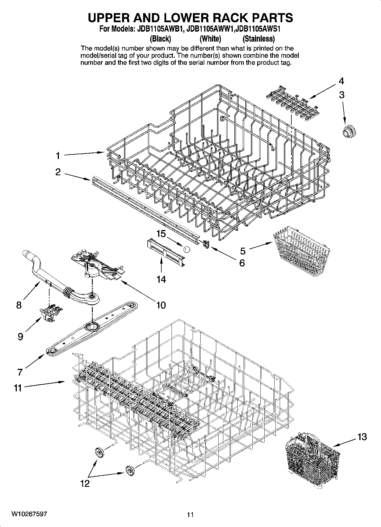 09 - UPPER AND LOWER RACK PARTS