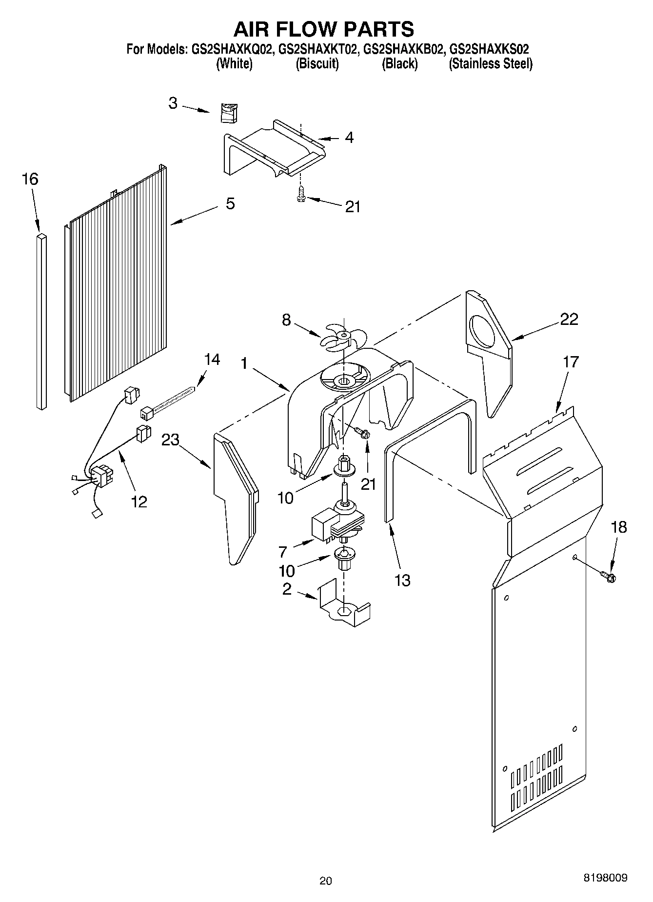 12 - AIR FLOW PARTS, PARTS NOT ILLUSTRATED