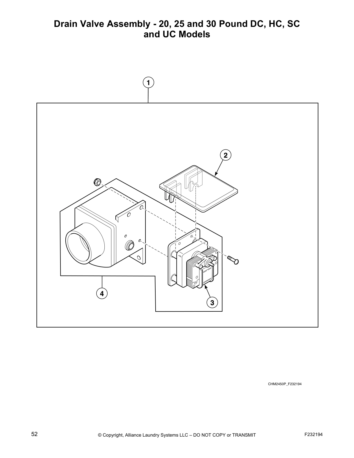 Drain Valve Assembly - 20, 25 and 30 Pound DC, HC, SC
and UC Models
