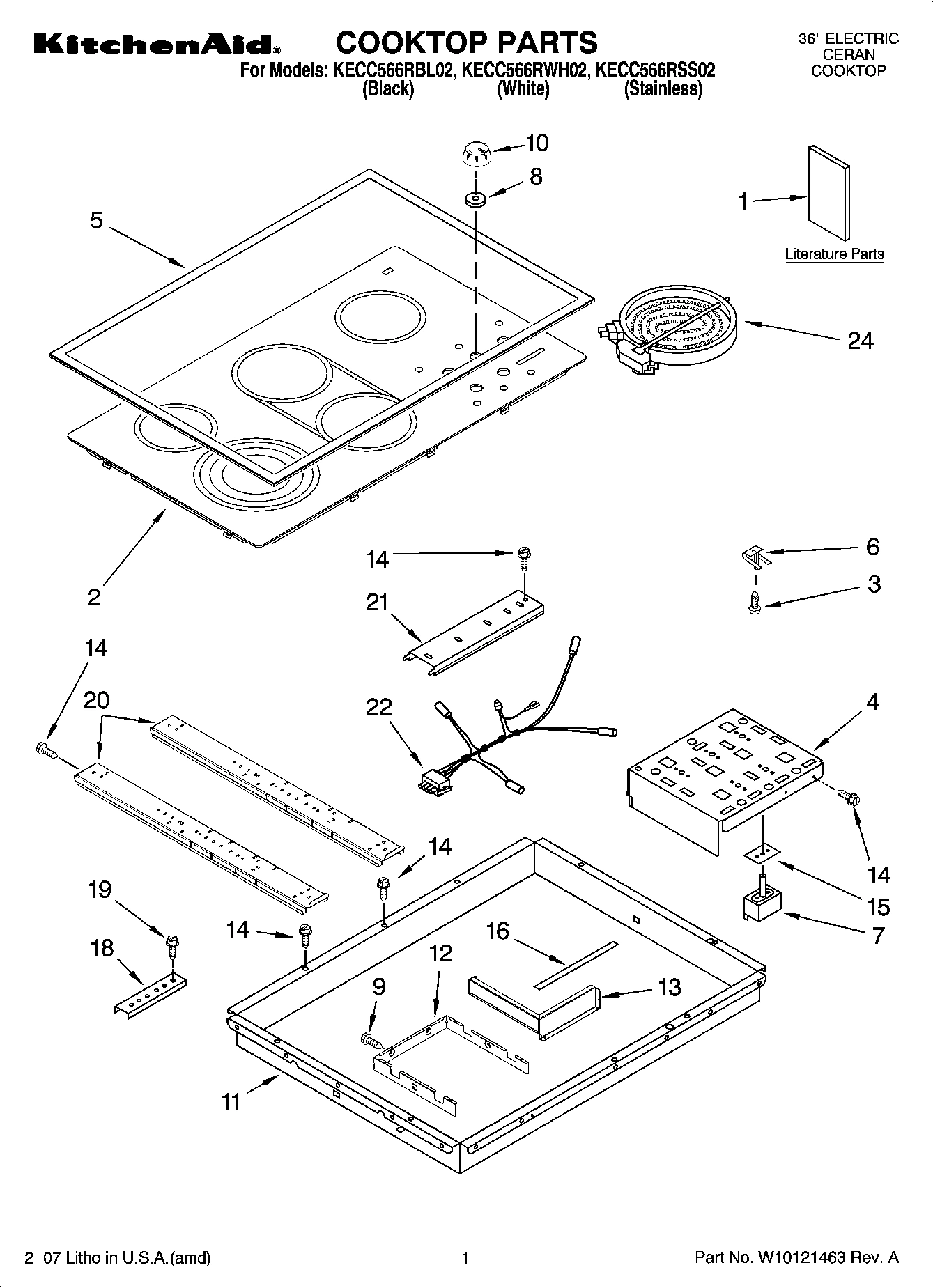 01 - COOKTOP PARTS, OPTIONAL PARTS