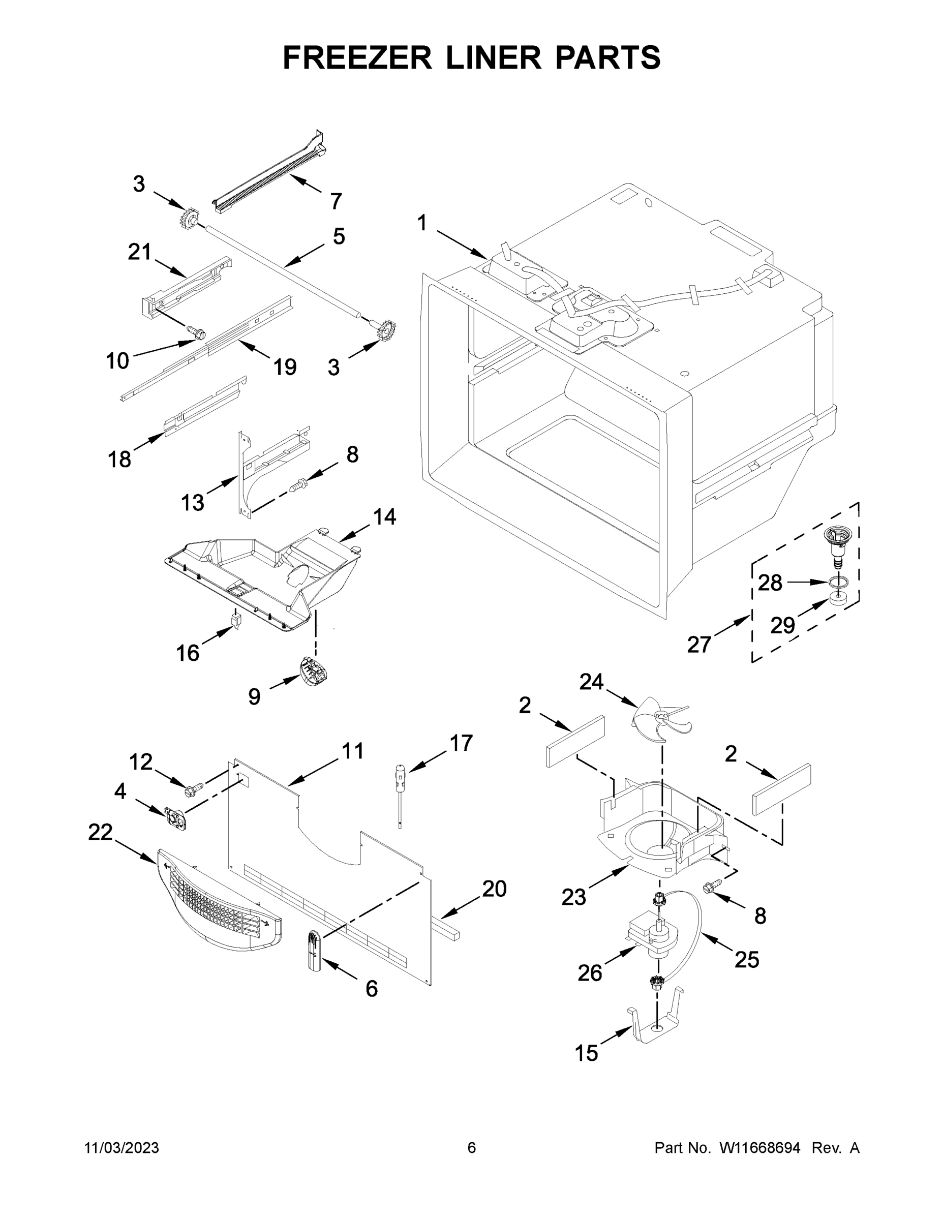 04 - FREEZER LINER PARTS