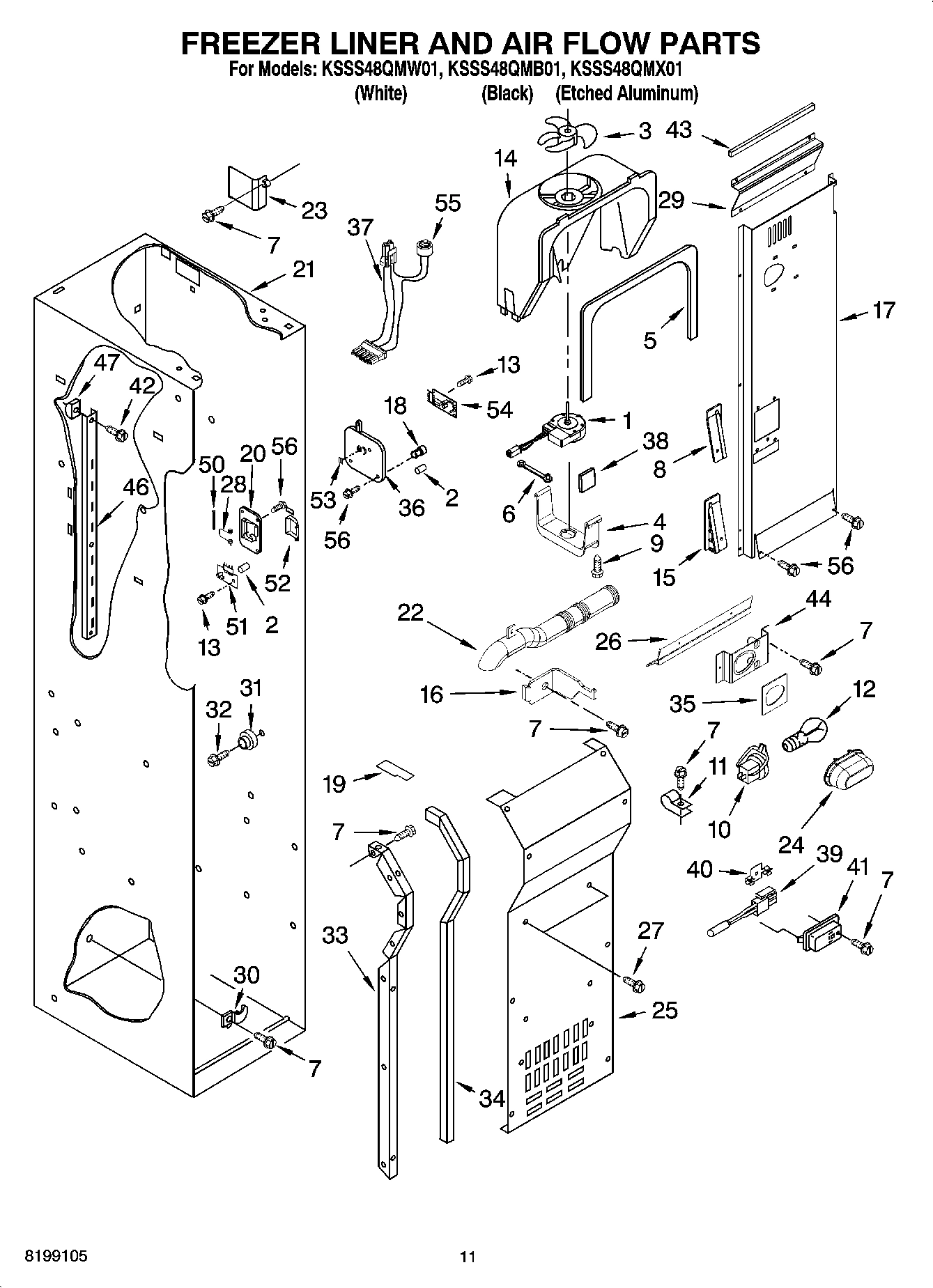 08 - FREEZER LINER AND AIR FLOW PARTS