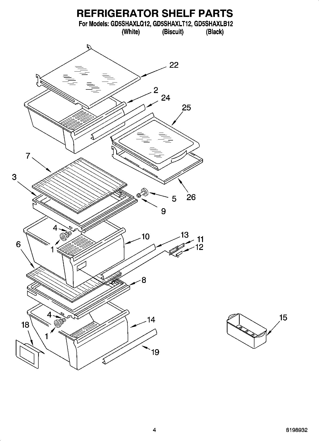 03 - REFRIGERATOR SHELF PARTS