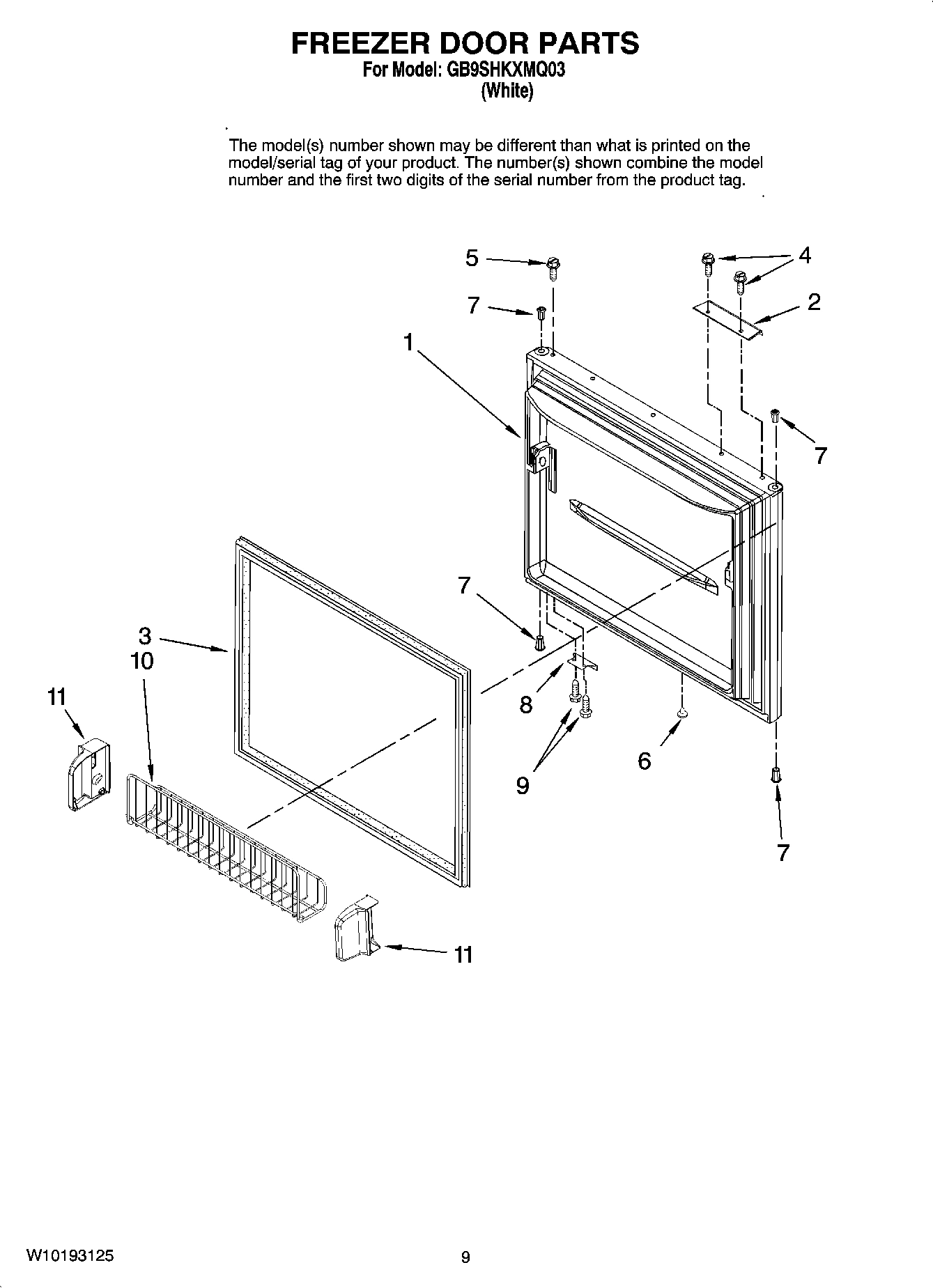 05 - FREEZER DOOR PARTS