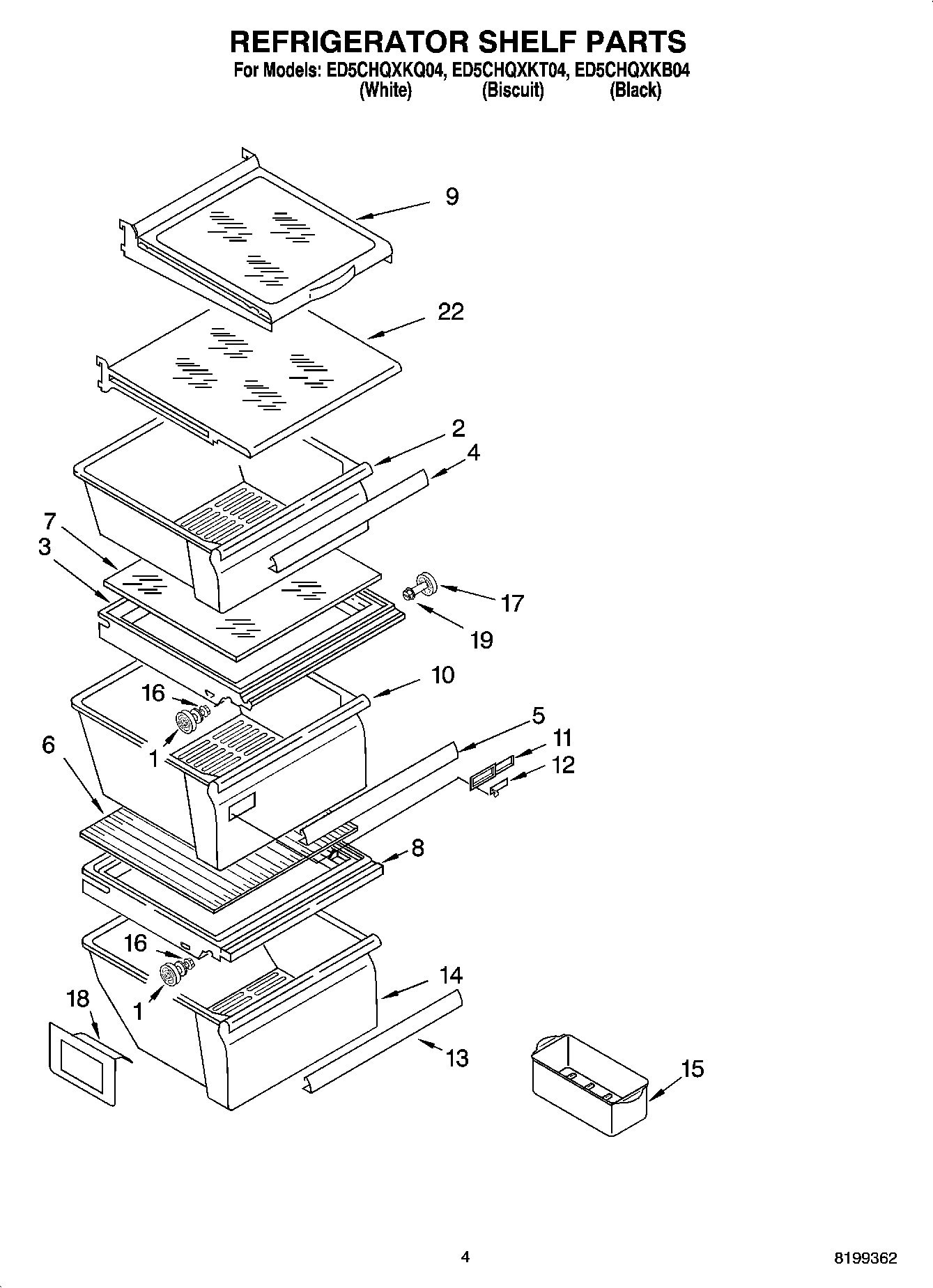 03 - REFRIGERATOR SHELF PARTS